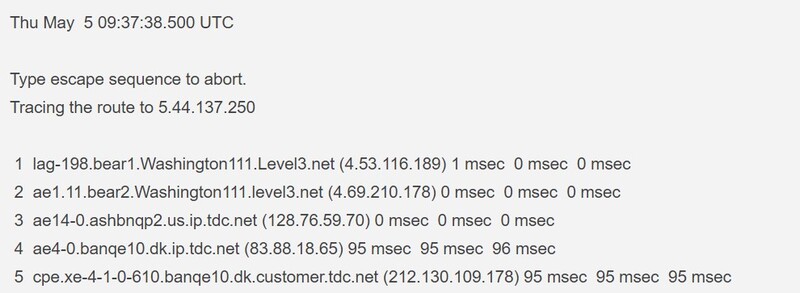 Traceroute query